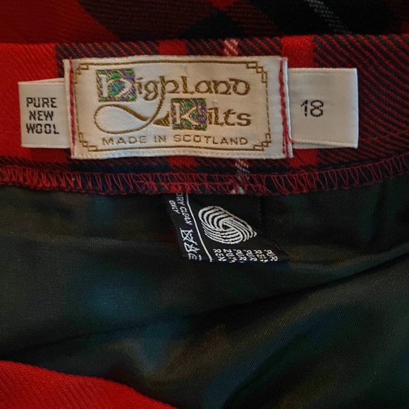 Highland Kilt Company Scotland Wool Kilt Skirt Red Pure wool - Picture 5 of 8